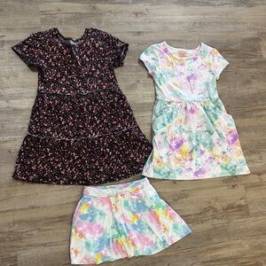 BOGO! Bundle of girls t shirt dresses and a skort